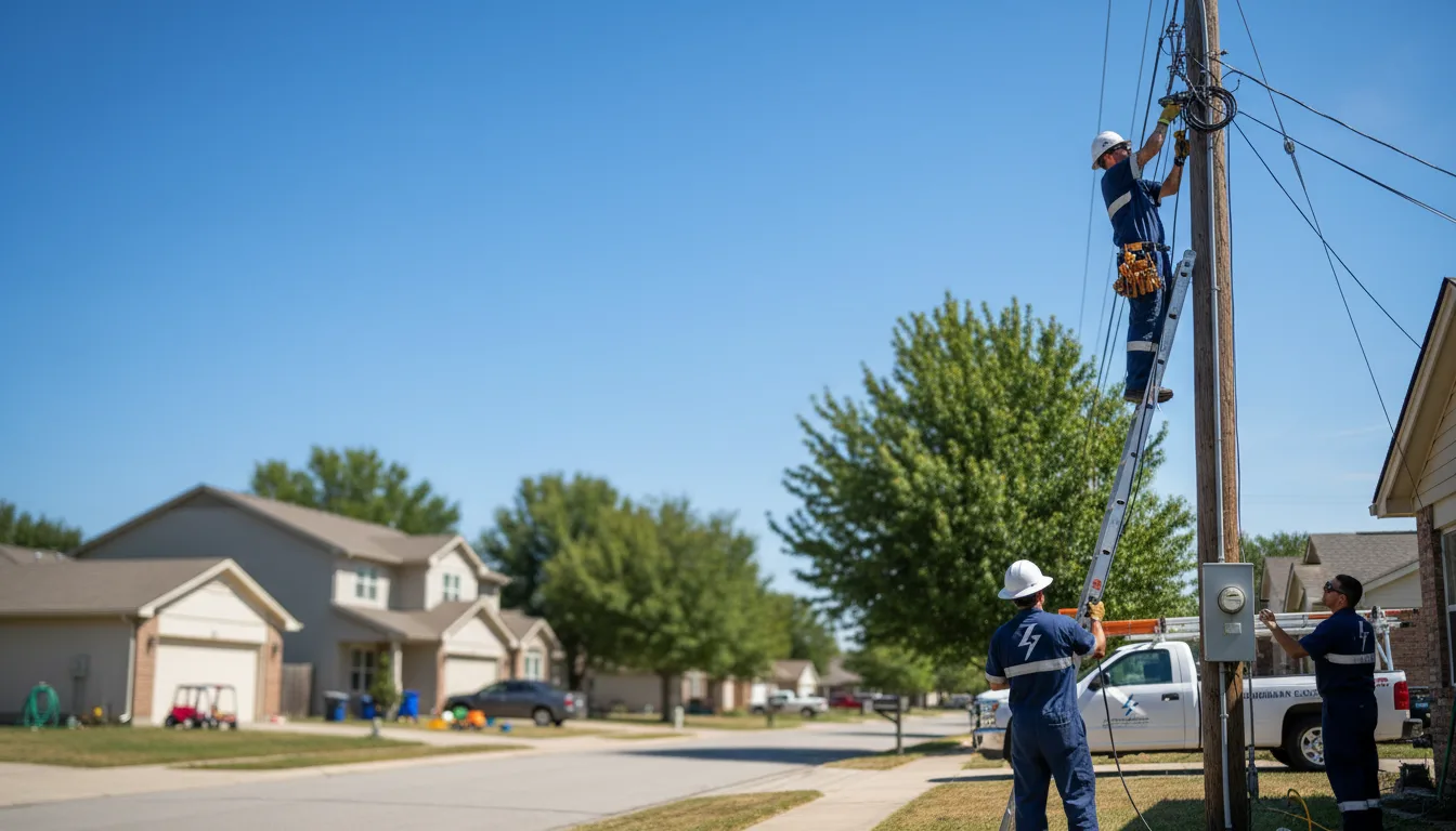 Residential electrician providing installation services in High Hill, MO
